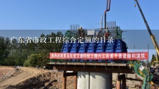 广东省市政工程综合定额的目录