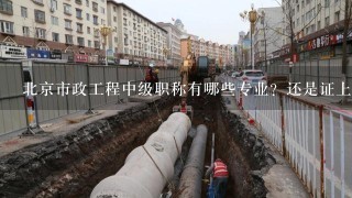 北京市政工程中级职称有哪些专业？还是证上直接就是市政工程
