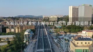 在松江这里看见上海市政总院管廊工程是什么?