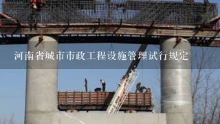河南省城市市政工程设施管理试行规定